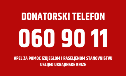 Donatorski telefon za pomoć izbjeglom i raseljenom stanovništvu uslijed ukrajinske krize